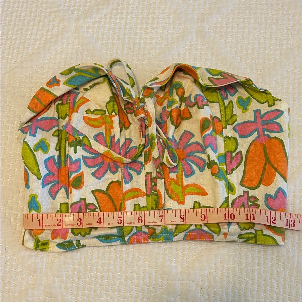 Rare Vintage 50’s Pin-Up Floral Print Bustier Top - Picture 7 of 8